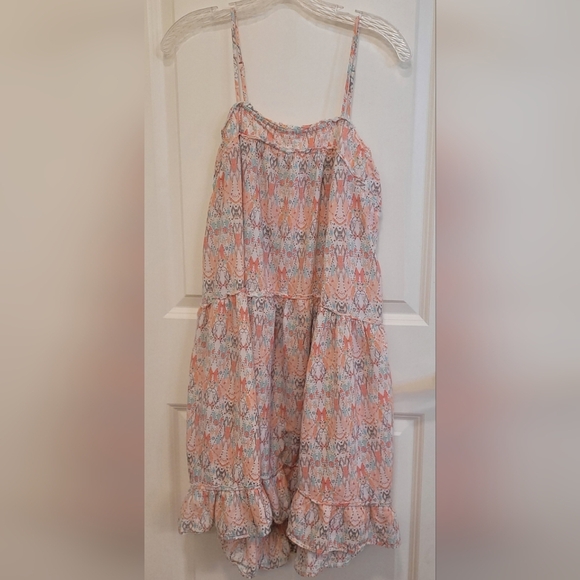 anthropologie Saturday Sunday Dresses & Skirts - Pink and Gray Tiered Midi Skater Dress